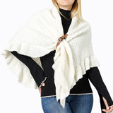 104038, RUFFLE EDGE KNIT SHAWL