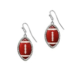 104047, FOOTBALL PAVE RHINESTONE EDGE DANGLE EARRING