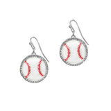 104047, BASEBALL PAVE RHINESTONE EDGE DANGLE EARRING