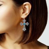 104052, WESTERN CROSS DANGLE EARRING