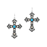 104052, WESTERN CROSS DANGLE EARRING