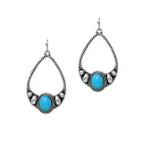 104054, WESTERN OVAL TURQUOISE STONE ACCENT DANGLE EARRING