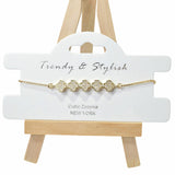 104060, CLOVER PAVE CUBIC ZIRCONIA ADJUSTABLE BRACELET