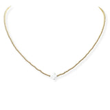 104069, DAINTY CROSS ACCENT BEADED NECKLACE