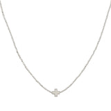 104069, DAINTY CROSS ACCENT BEADED NECKLACE