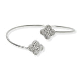 104070, CLOVER CRYSTAL RHINESTONE DESIGNER INSPIRED CUFF BRACELET
