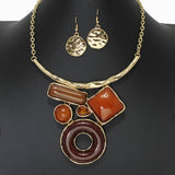 104076, GEOMETRIC CELLULOID ACETATE NECKLACE
