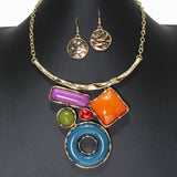 104076, GEOMETRIC CELLULOID ACETATE NECKLACE
