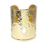104082, HAMMERED MARQUISE CUTOUT METAL CUFF BRACELET