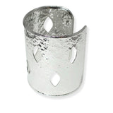104082, HAMMERED MARQUISE CUTOUT METAL CUFF BRACELET
