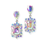 104087, MULTI SHAPE RHINESTONE DANGLE EARRING