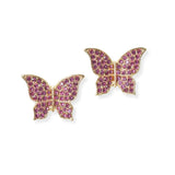 104088, BUTTERFLY CRYSTAL RHINESTONE STUD EARRING