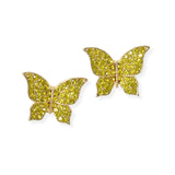 104088, BUTTERFLY CRYSTAL RHINESTONE STUD EARRING