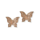 104088, BUTTERFLY CRYSTAL RHINESTONE STUD EARRING