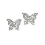 104088, BUTTERFLY CRYSTAL RHINESTONE STUD EARRING