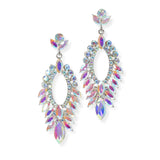 104089, MARQUISE ACCENT RHINESTONE DANGLE EARRING