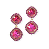 104092, GEOMETRIC RHINESTONE DANGLE EARRING