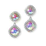 104092, GEOMETRIC RHINESTONE DANGLE EARRING