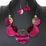 104095, GEOMETRIC GLITTER CELLULOID ACETATE NECKLACE