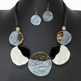 104095, GEOMETRIC GLITTER CELLULOID ACETATE NECKLACE