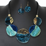 104095, GEOMETRIC GLITTER CELLULOID ACETATE NECKLACE