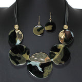 104095, GEOMETRIC GLITTER CELLULOID ACETATE NECKLACE