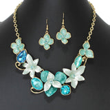 104096, FLOWER CELLULOID ACETATE ACCENT ENAMEL NECKLACE