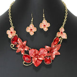 104096, FLOWER CELLULOID ACETATE ACCENT ENAMEL NECKLACE