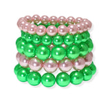 104109, PEARL MULTI LAYERED STRETCH BRACELET