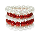 104109, PEARL MULTI LAYERED STRETCH BRACELET