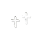 104117, CROSS METAL STUD EARRING