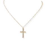 104123, TEXTURED CROSS PENDANT NECKLACE