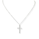 104123, TEXTURED CROSS PENDANT NECKLACE