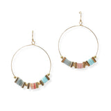 104125, SEMI PRECIOUS STONE ACCENT DANGLE EARRING