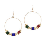 104125, SEMI PRECIOUS STONE ACCENT DANGLE EARRING