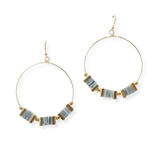 104125, SEMI PRECIOUS STONE ACCENT DANGLE EARRING