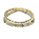 104132, SEMI PRECIOUS STONE MULTI LAYERED STRETCH BRACELET