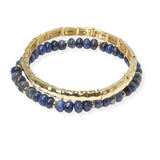104132, SEMI PRECIOUS STONE MULTI LAYERED STRETCH BRACELET