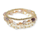104133, MULTI LAYERED BEADED STRETCH BRACELET