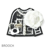 104146, LUXURY SHIRT WITH FLOWER PIN BROOCH