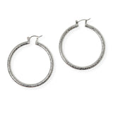 104150, GOLD DIPPED, 50MM TEXTURED ROUND HOOP EARRING