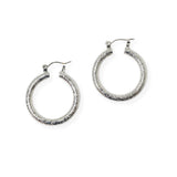 104151, GOLD DIPPED, 30MM TEXTURED ROUND HOOP EARRING