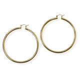 104152, GOLD DIPPED, 70MM SIMPLE ROUND HOOP EARRING