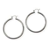 104153, GOLD DIPPED, 50MM SIMPLE ROUND HOOP EARRING