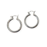 104154, GOLD DIPPED, 30MM SIMPLE ROUND HOOP EARRING