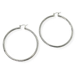 104155, GOLD DIPPED, 70MM TEXTURED ROUND HOOP EARRING