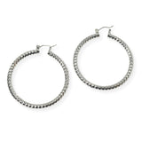 104156, GOLD DIPPED, 50MM TEXTURED ROUND HOOP EARRING