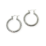 104157, GOLD DIPPED, 30MM TEXTURED ROUND HOOP EARRING