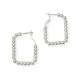 104165, MEDIUM GEOMETRIC BEADED HOOP EARRING