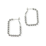 104165, MEDIUM GEOMETRIC BEADED HOOP EARRING